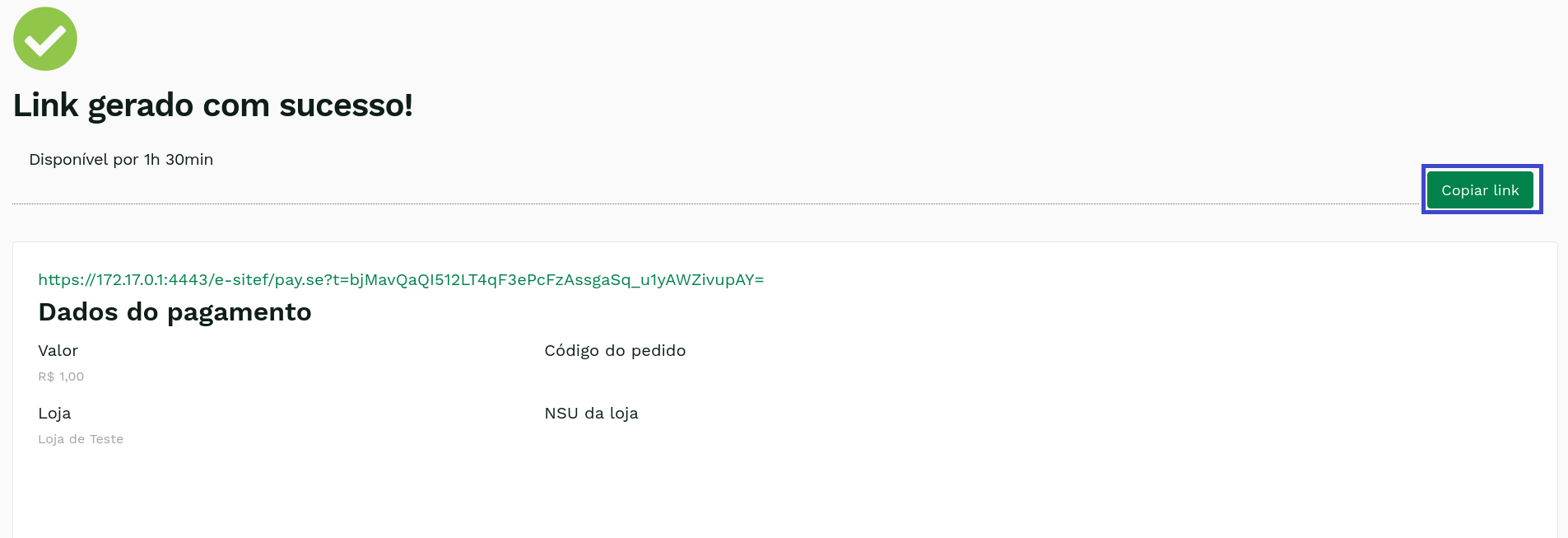 "Botão Copiar link." -no-filter