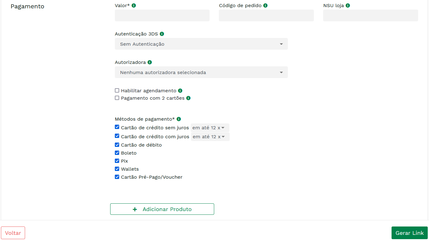 "Formulário de pagamento." -no-filter