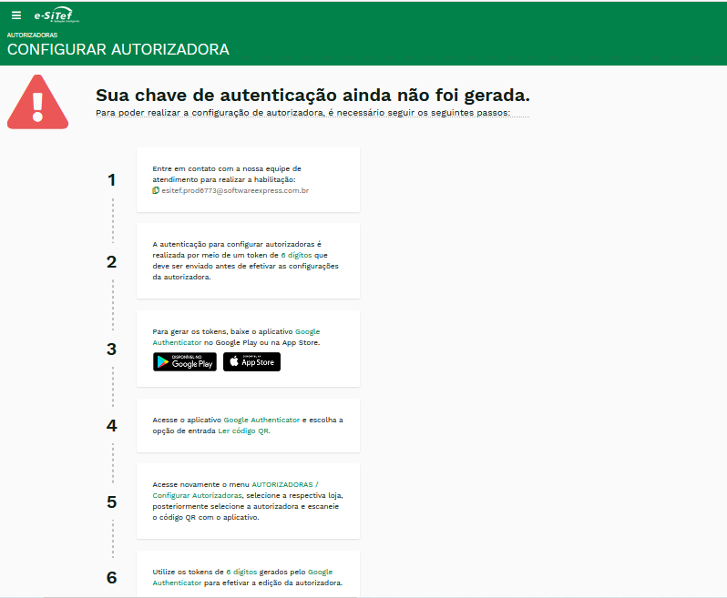 "Autorizadoras instruções para configuração de dois fatores." -no-filter